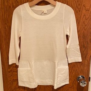 Moth Cream 3/4 sleeve sweater with Side Pockets